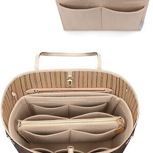 Felt Purse Bag Organizer Insert with zipper Bag Tote Shaper Fit Speedy Neverful